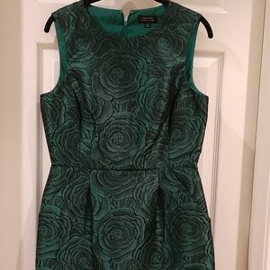NWOT Tahari green silk shantung sheath dress